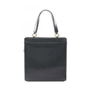 CHANEL Black Lambskin Leather Tote Bag